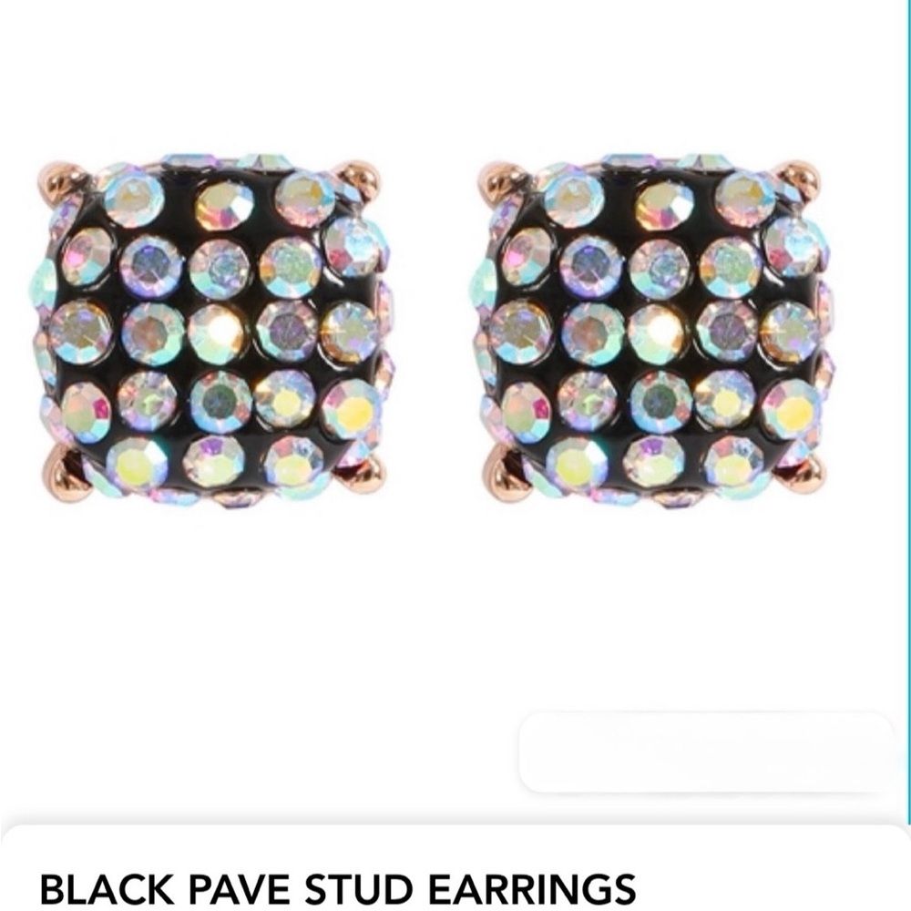 Black Pave Stud Earrings